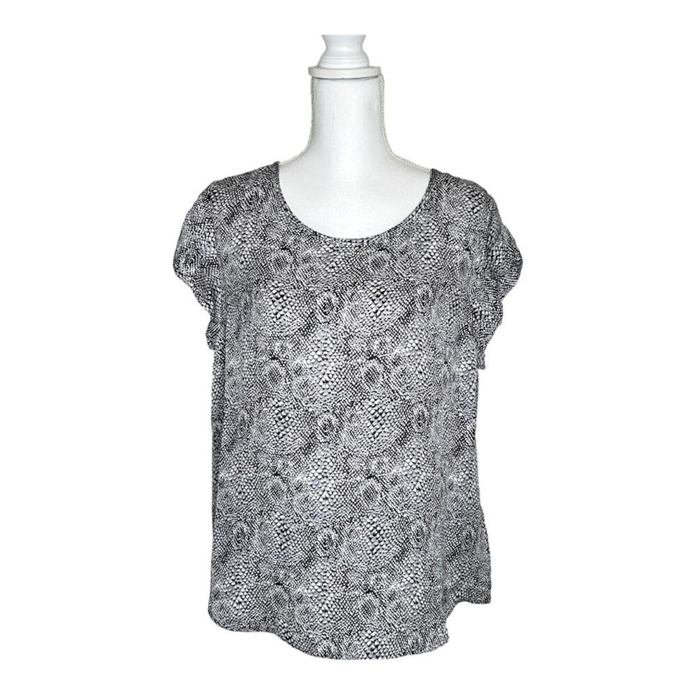 Joie Rancher Snakeskin Print 100% Silk Blouse Large